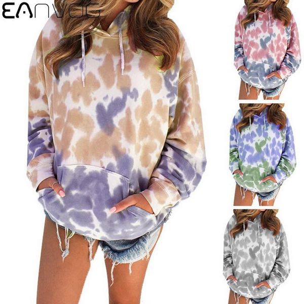 

women's hoodies & sweatshirts tie dye autumn spring women multicoloured printed sports clothing hooded long sleeve drawstring hoodie sp, Black