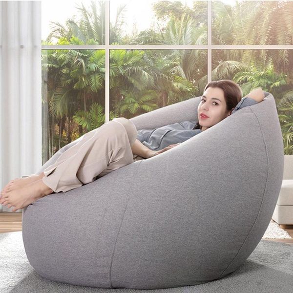 

chair covers soft lazy sofas cover without filler linen cloth seat bean bag pouf puff couch tatami living room furniture