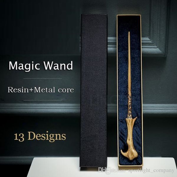 

13 styles metal core magic wand magic props with high class gift box cosplay toys kids wands toy children christmas xmas birthday party gift