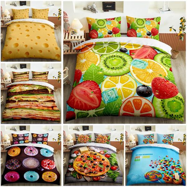 

bedding sets 3d printing delicious food series set kids cute duvet cover pillowcase home textile single double extra large bed