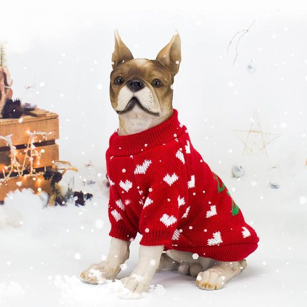

dog apparel christmas sweater knitting red pet tree knit