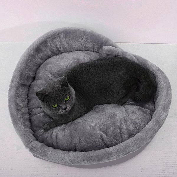 

heart-shaped plush dog bed house mat winter warm sleeping cats nest soft basket pet cushion portable pets supplies kennels & pens