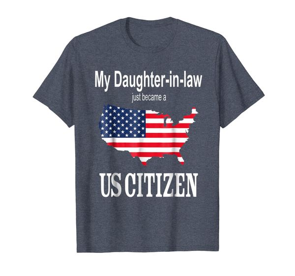 

my daughter-in-law became a us citizen new american t-shirt, White;black