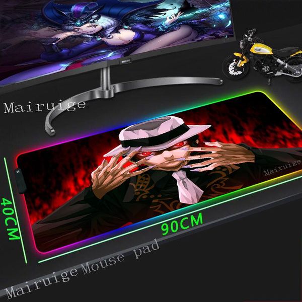 

mouse pads & wrist rests mairuige anime demon slayer kimetsu no yaiba gaming rgb large mousepad led lighting usb keyboard desk pad for lapto