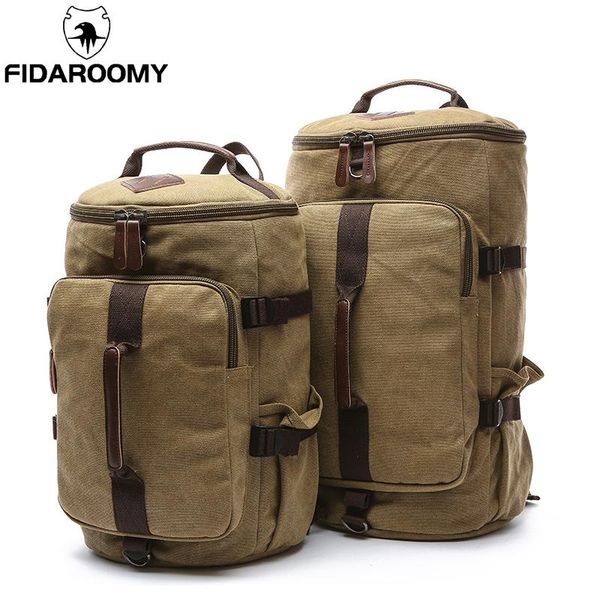 

backpack canvas travel bag for men large capacity male business trip carry on hand luggage overnight weekend duffle fashion