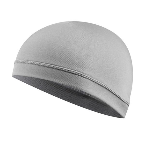 

cycling quick dry beanie hat sun protection yoga sweat wicking solid soft headwear sport outdoor running helmet liner cap caps & masks, Black