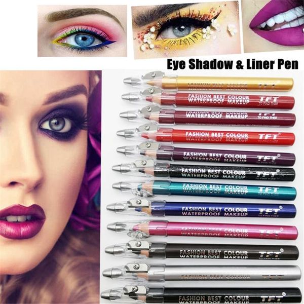 

1pc eye shadow liner pen highlighter waterproof glitter matte eyeliner pencil 12 colors long lasting beauty cosmetic makeup1