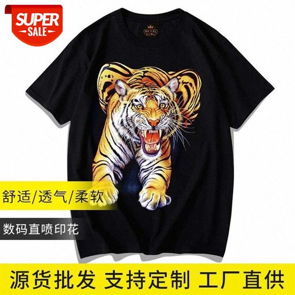 

streetwear men summer tide brand printing national short-sleeved bottoming shirt loose couple half-sleeved t-shirt #b94r, White;black
