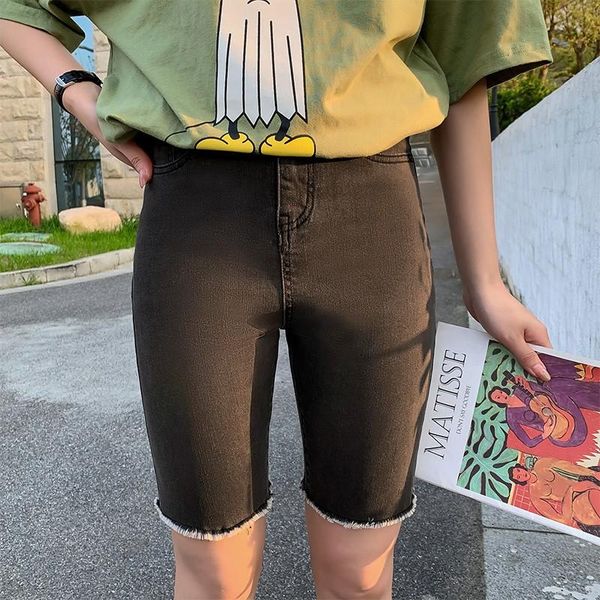 

women's shorts guuzyuviz high waist jean women summer casual korean denim short jeans feminino plus size blue apricot black grey, White;black
