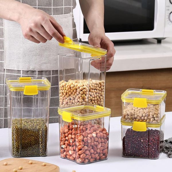

storage bottles & jars 1pcs food container jar set with lid kitchen bulk sealed refrigerator multigrain tank for cereal