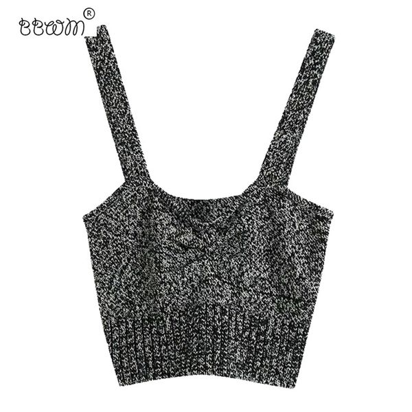 

women fashion criss-cross cropped knitted camis vintage backless wide straps female chic camisole 210531, White