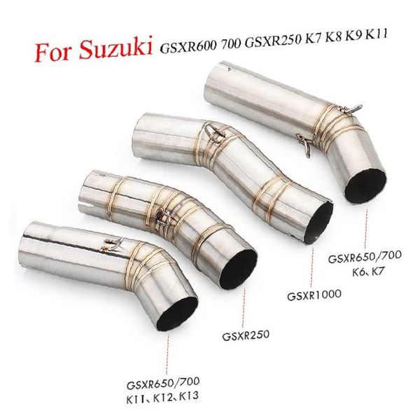 

stainless steel motorcycle exhaust system for gsxr600 gsxr750 k6 k7 k8 2006 2007 2008 gsxr1000 connector middle pipe link