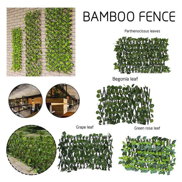 

fencing, trellis & gates retractable artificial garden fence expandable faux ivy privacy wood vines climbing frame gardening plant home deco