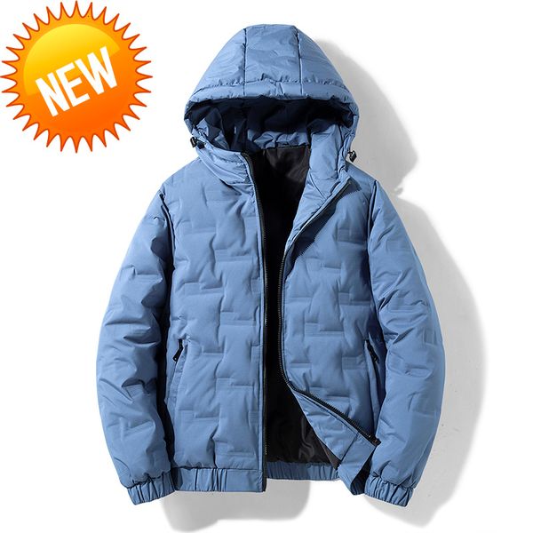 

2021 new brand down coat male large size 70% ultra light jacket men weigh warm hooded feather, Black
