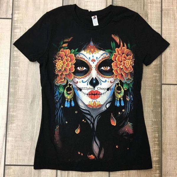 

men's t-shirts la catrina womens blouse, White;black