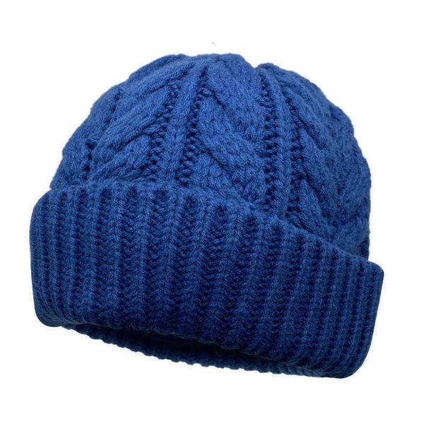 

cold hat autumn and winter men's women's wool warm psh pullover knitted, Blue;gray