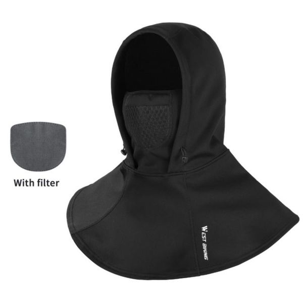 

cycling caps & masks winter cap hat motorcycle headwear breathable comfortable durable practical with replaceable filters inside q, Black