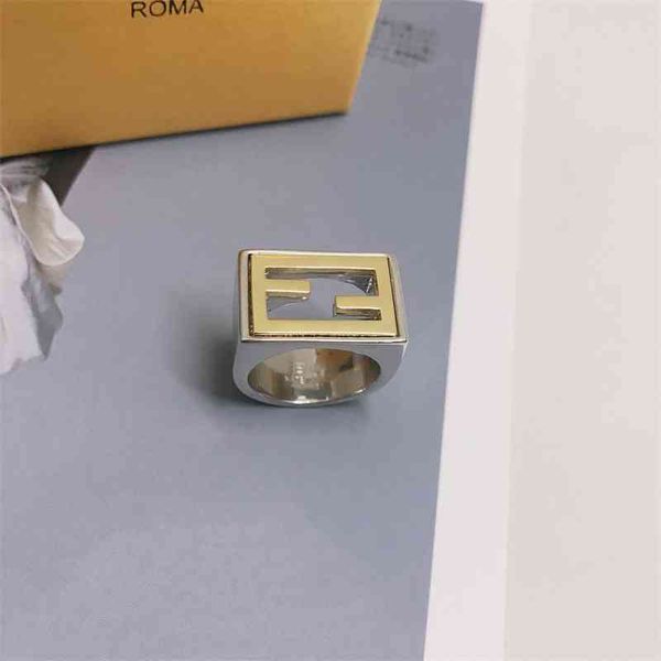 

70% off outlet online 2021 new mixed color letter ring family fashion women's hand jewelry, Silver
