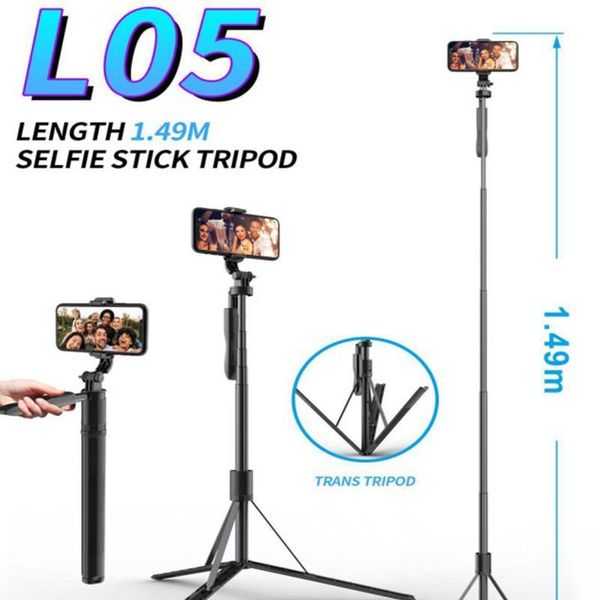

selfie stick l05 extended bluetooth stable camera stand tripod remote control aluminum alloy monopods
