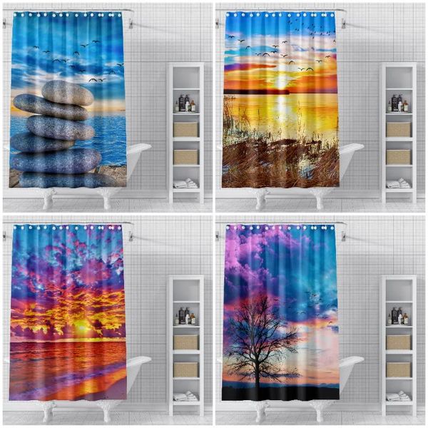 

shower curtains waterproof curtain beautiful scenery bathroom polyester fabric bath for decor