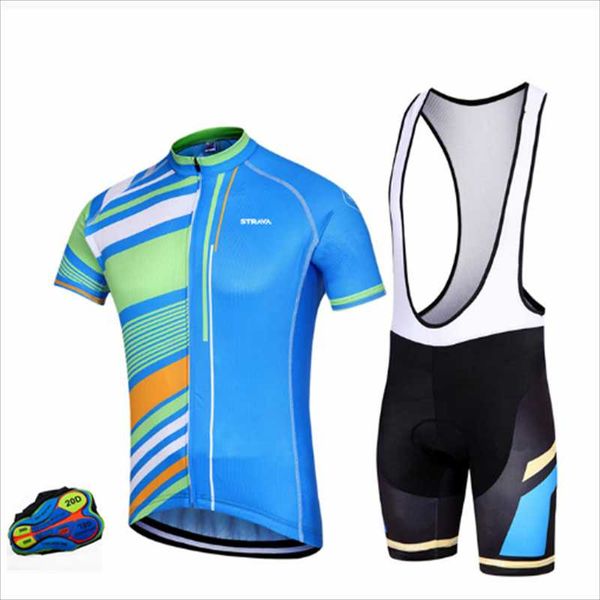 

racing sets strava 2021 men's professional cycling jersey set bicycle short sleeve quick-dry breathable shirt suit road clothes, Black;blue