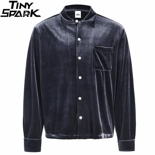 

hip hop velvet bomber jacket men streetwear vintage retro plain 2021 spring harajuku loose casual coat men's jackets, Black;brown