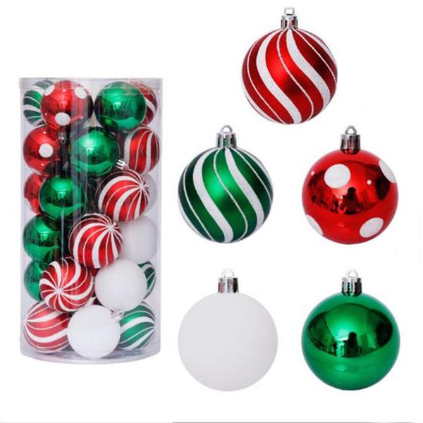 

party decoration 30 pcs transparent plastic christmas ball ornaments color balls decorations for home market tree pendant