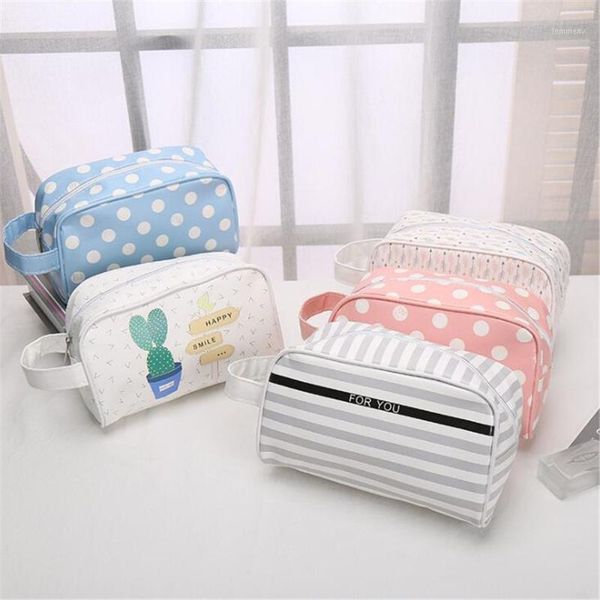 

portable travel beauty case women cosmetic bag makeup with zipper and handle toiletry female storage organizer bags & cases1