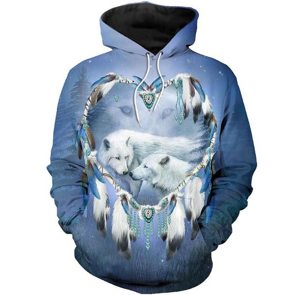 

native wolf patterns 3d all over printed jacket men women harajuku hoody pullover tracksuit casual streetwear sweatshirts d-203 men's h, Black
