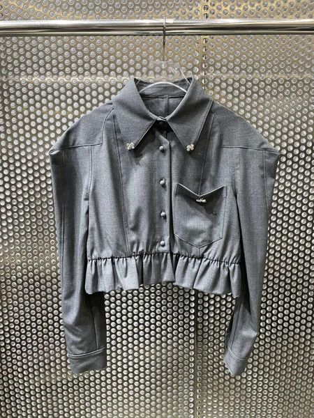 

women's blouses & shirts 2021fw autumn casual women grey puff sleeve short blouse ladies fashion shirt ddxgz2 8.18, White