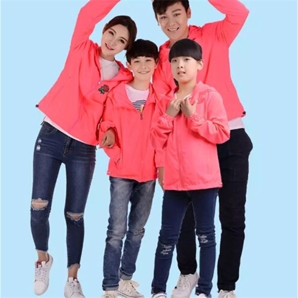 

mens women kids roses floral print jackets family clothing outerwear thin coats jackets active casual slim windbreaker plus size, Black
