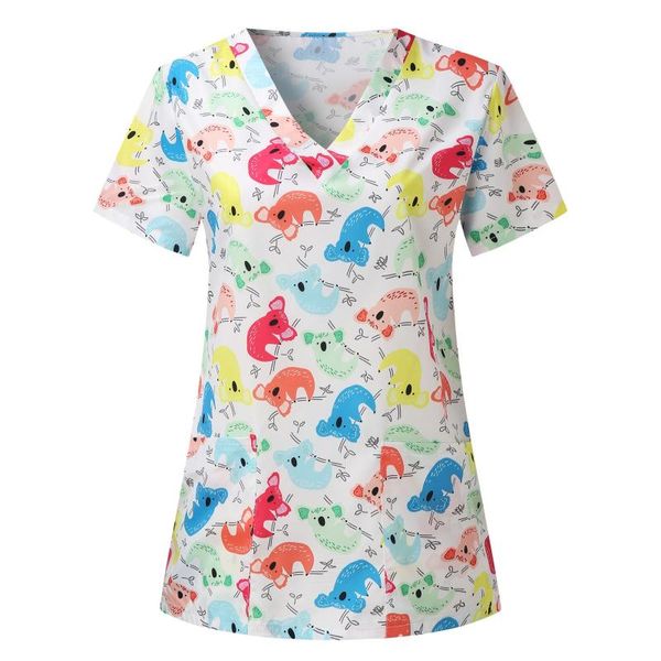 

men's t-shirts women short sleeve v-neck print nursing working uniform chemise homme camisa masculina camisas de hombre, White;black