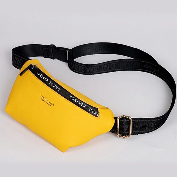 

waist bags design fanny pack women fashion ladies bag leather belt multi-function chest pink yellow