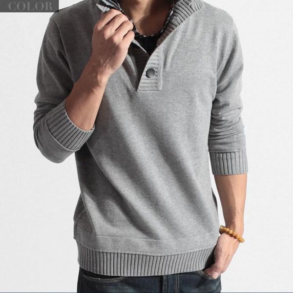 

mens sweaters spring autumn female pullovers clothing turn-down collar long sleeve casual comfortable soft man clothes h44, White;black