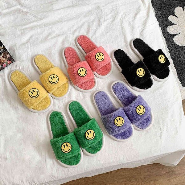 

sandals smiley women's slippers, winter slippers anti-skid wmqm, Black
