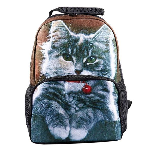 

backpack 3d animal cat print school bag large capacity outdoor sports and leisure