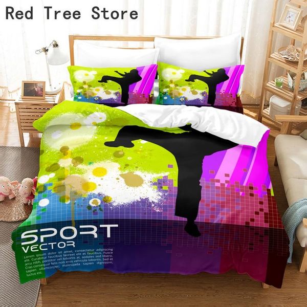 

bedding sets martial art printed beddng set  king size comforter bed linen duvet cover with pillowcase for kids bo