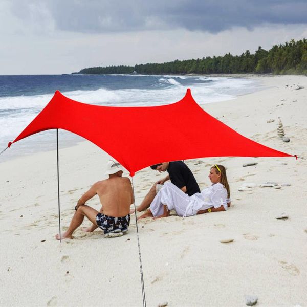 

tents and shelters portable camping pergola outdoor windproof beach tent sunshade gazebo l 300*300*200cm with sand anchors ultralight tarp