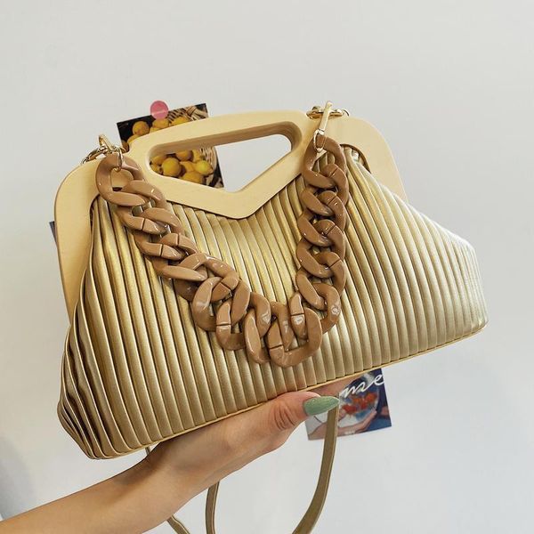 

evening bags triangle handbag brand crossbody bag designer clutch pleated shoulder for women classic purses chain