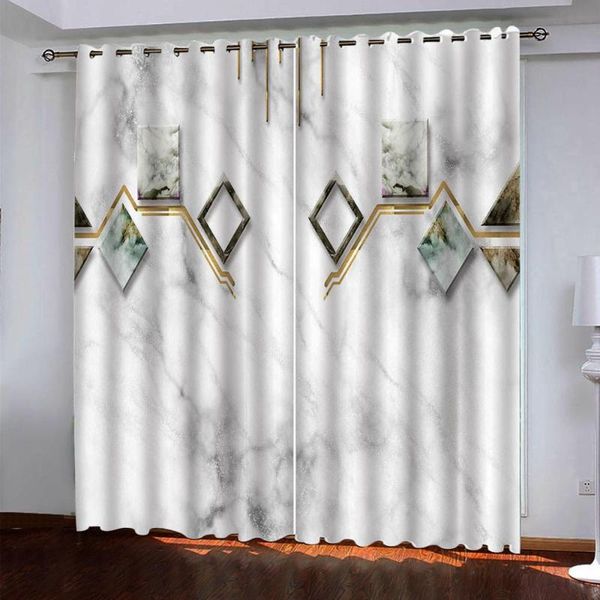 

curtain & drapes blackout curtains geometric marble 3d for living room custom po high-quality materials european style