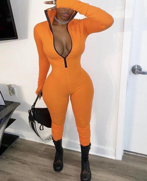 

Women's Jumpsuits & Rompers Sexy Tight Leg Sleeves Pleated High Elastic Jumpsuit Fashion Club Overalls Slim Long, Black;white