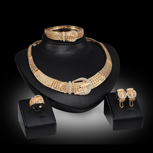 

earrings & necklace liffly wedding jewelry sets for bride bracelet ring fashion crystal gifts charm bridesmaid set, Silver