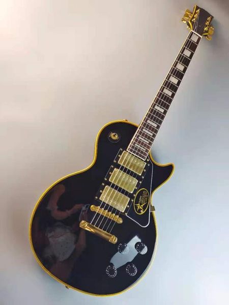 

electric guitar, black golden accessories, mahogany body, rosewood fingerboard,