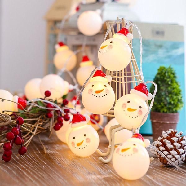 

party decoration christmas snowman fairy led twinkle lights ornament decor home decorations for tree xmas ball bauble hanging hom