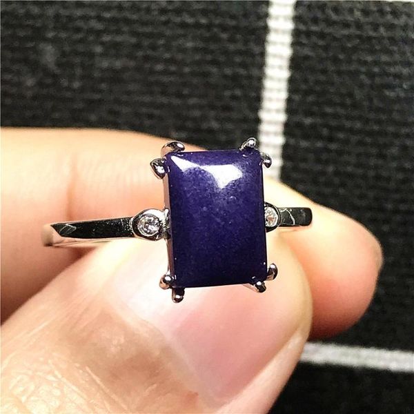

cluster rings 10x8mm natural royal purple sugilite beads ring for woman man anticancer stone adjustable size 925 silver jewelry, Golden;silver