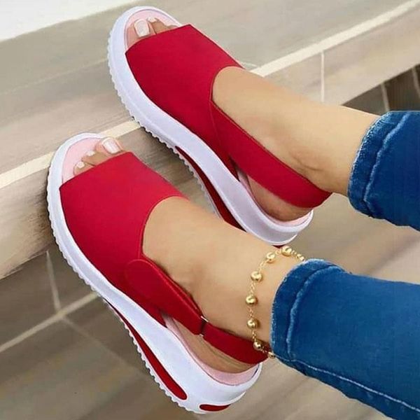 

sandals women flat summer peep toe fashion plus size female shoes solid color backstrap comfortable casual women's ccz4, Black