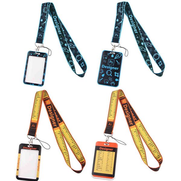 20 pçs / lote J2202 Desenhos animados Necklack Chave Chave Chave Multifuncional Decoração de Telefone Móvel Com Titular De Cartão Capa Para Designer