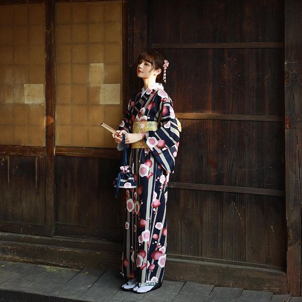 

women's japan tranditional yukata floral prints summer kimono bathrobe cosplay wear pography clothing performing dress ethnic, Red