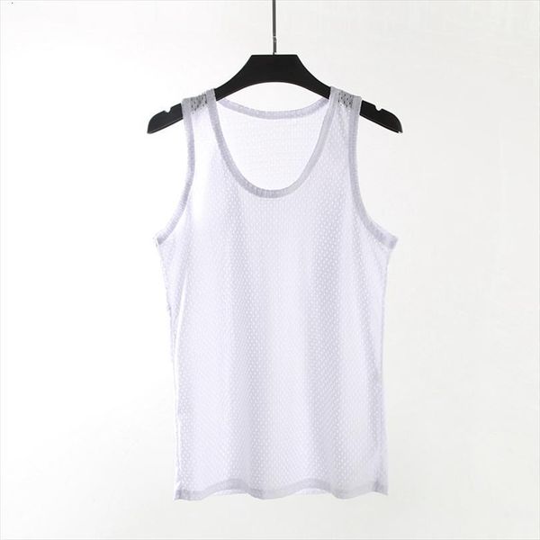 

men tank gym clothing man quick dry mesh breathable vest for male athlete 0 round neck shirt sleeveless mens, White;black