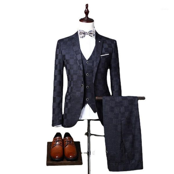 

men's suits & blazers (jacket+vest+pants) latest design black formal men fashion groom tuxedos wedding party mens three-piece suit s-3x, White;black